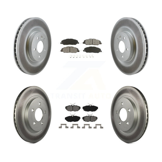 [Avant + Arrière] Kit de disque (revêtu) et plaquette (semi-métallique) de frein pour Ford Mustang KGS-100655