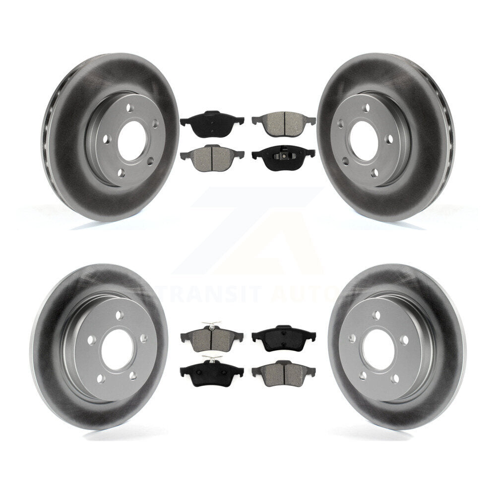 [Avant + Arrière] Kit de disque (revêtu) et plaquette (semi-métallique) de frein pour Ford Focus KGS-100656
