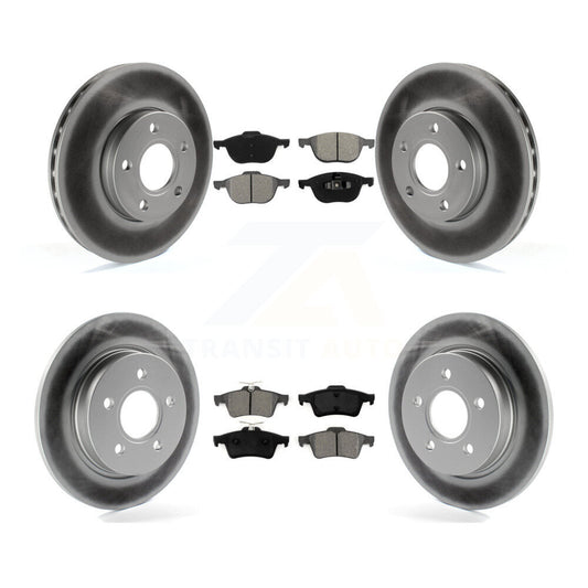 [Avant + Arrière] Kit de disque (revêtu) et plaquette (semi-métallique) de frein pour Ford Focus KGS-100656
