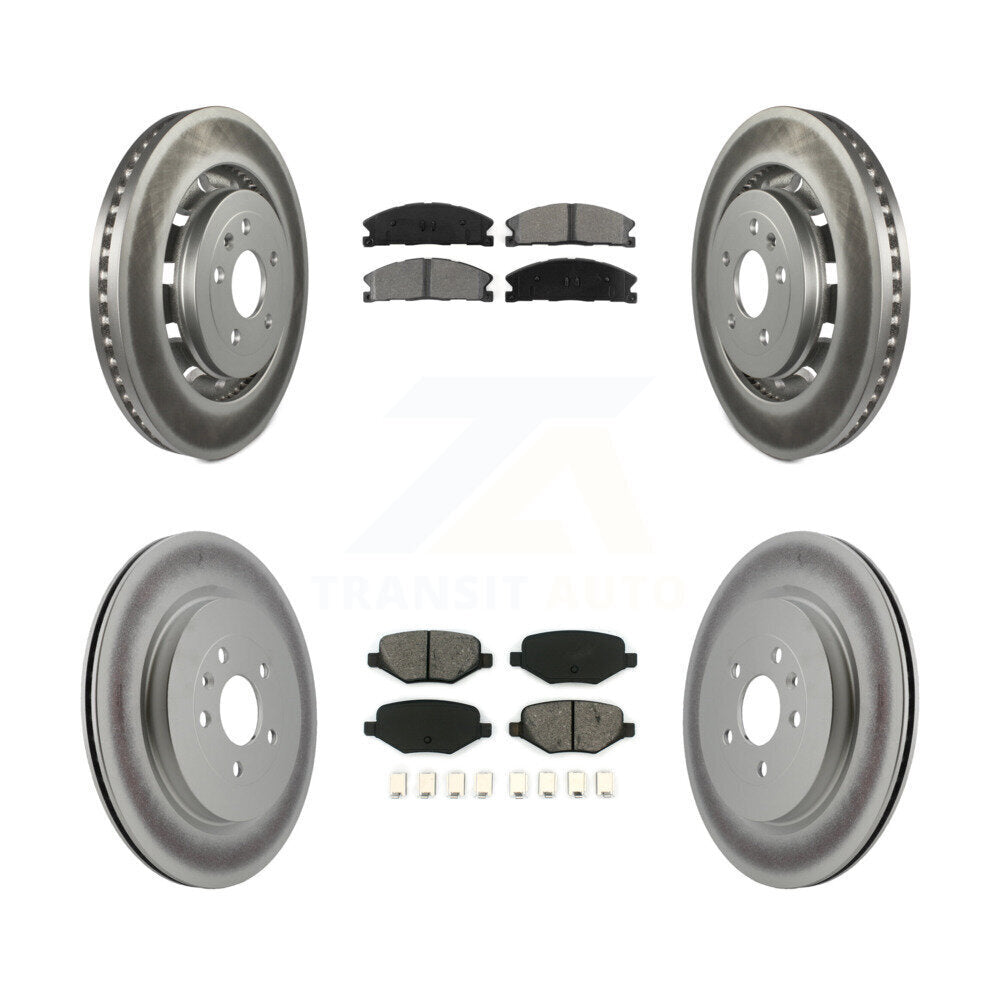 [Avant + Arrière] Kit de disque (revêtu) et plaquette (semi-métallique) de frein pour Ford Explorer Police Interceptor Utility Lincoln MKS Flex Taurus MKT KGS-100659
