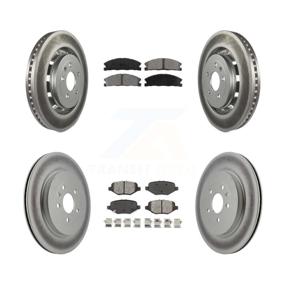[Avant + Arrière] Kit de disque (revêtu) et plaquette (semi-métallique) de frein pour Ford Explorer Taurus Flex Police Interceptor Sedan Lincoln MKS Special Service KGS-100660