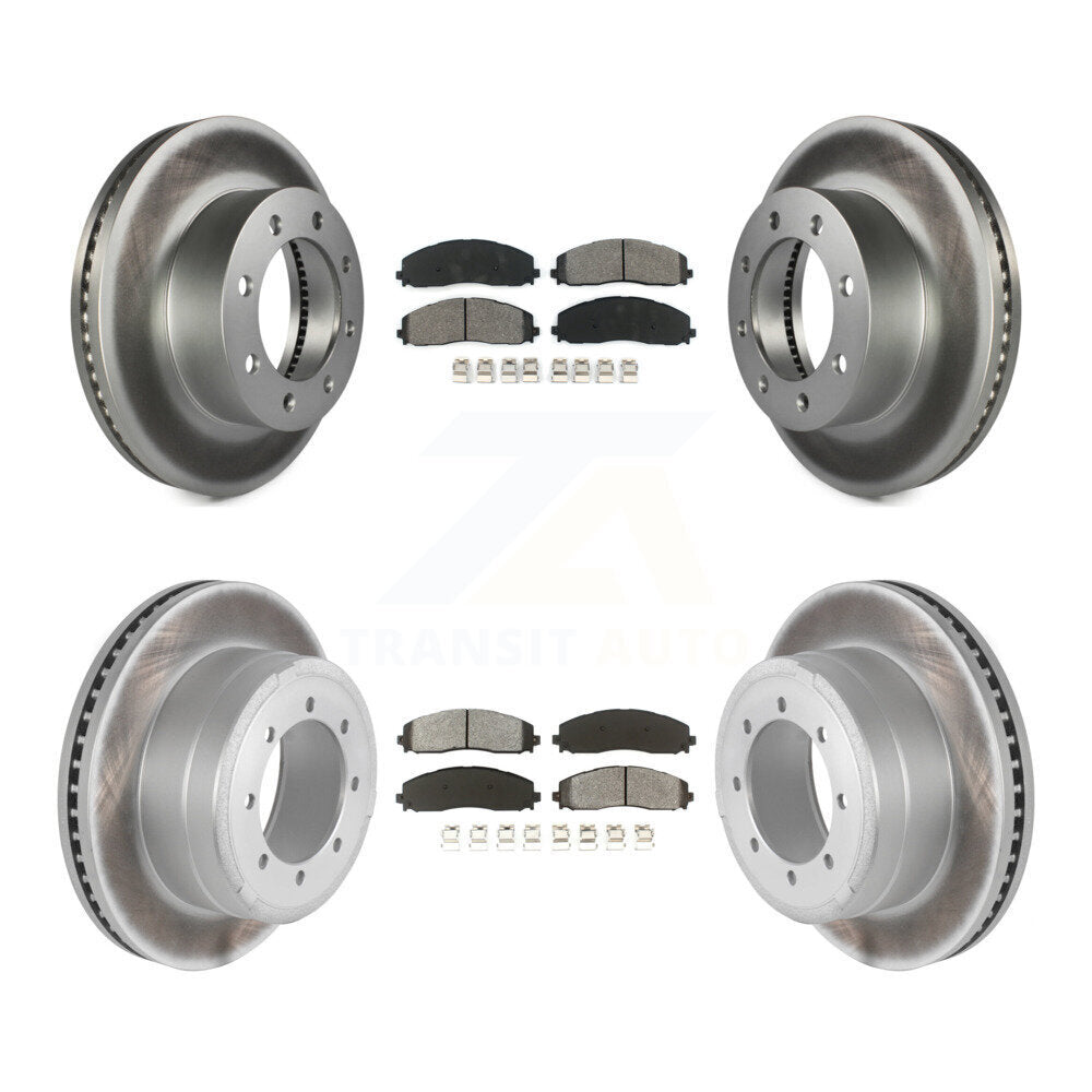 [Avant + Arrière] Kit de disque (revêtu) et plaquette (semi-métallique) de frein pour Ford F-250 Super Duty F-350 F-450 KGS-100665