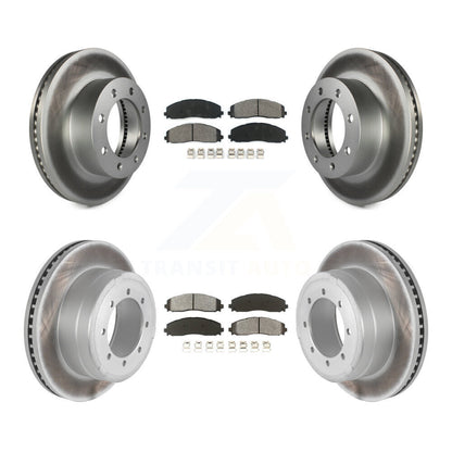 [Avant + Arrière] Kit de disque (revêtu) et plaquette (semi-métallique) de frein pour Ford F-250 Super Duty F-350 F-450 KGS-100665
