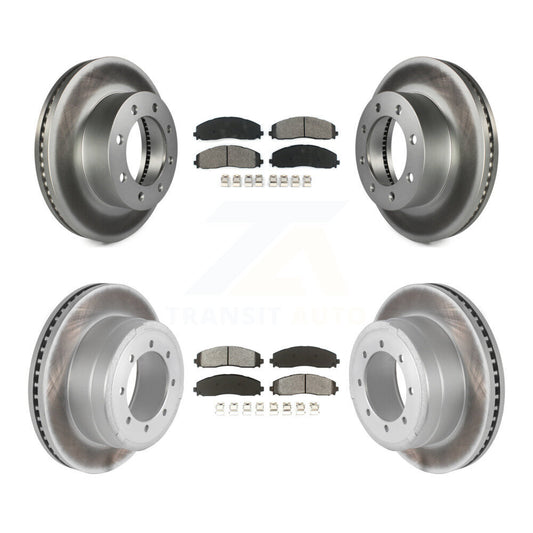 [Avant + Arrière] Kit de disque (revêtu) et plaquette (semi-métallique) de frein pour Ford F-250 Super Duty F-350 F-450 KGS-100665