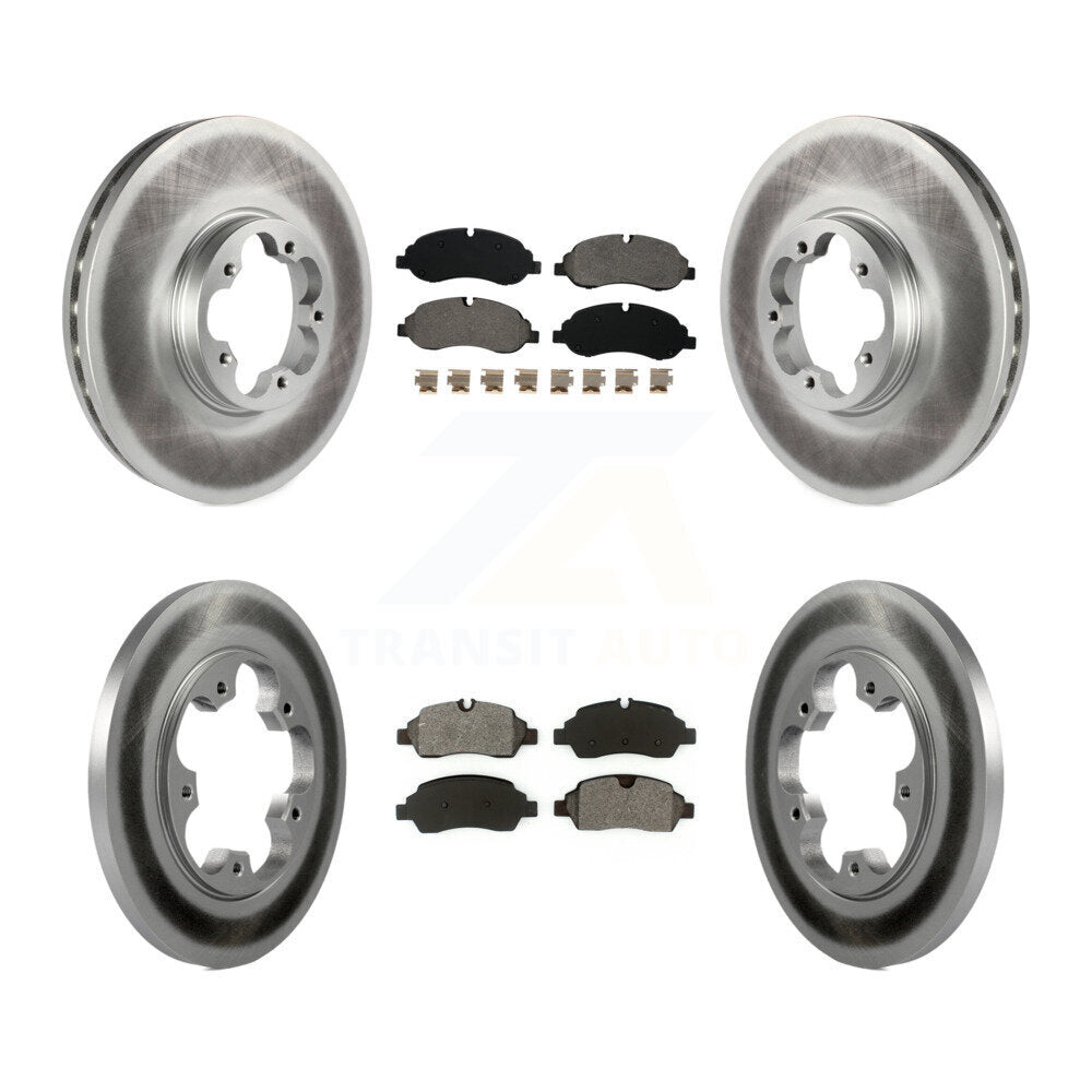 [Avant + Arrière] Kit de disque (revêtu) et plaquette (semi-métallique) de frein pour Ford Transit-250 Transit-350 Transit-150 avec 5 Lug Wheels KGS-100666