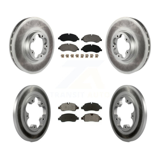 [Avant + Arrière] Kit de disque (revêtu) et plaquette (semi-métallique) de frein pour Ford Transit-250 Transit-350 Transit-150 avec 5 Lug Wheels KGS-100666
