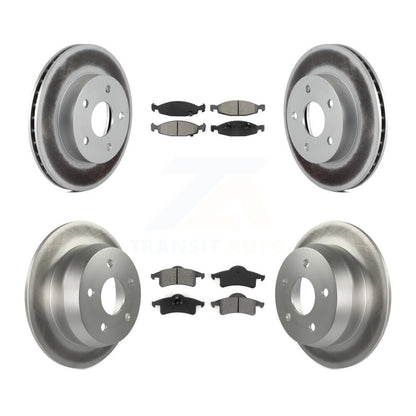 [Avant + Arrière] Kit de disque (revêtu) et plaquette (semi-métallique) de frein pour 1999-2002 Jeep Grand Cherokee avec Teves & ATE Caliper KGS-100671