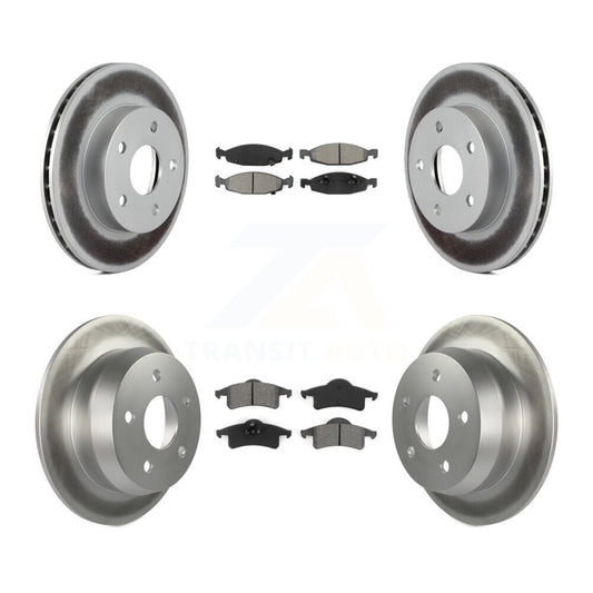 [Avant + Arrière] Kit de disque (revêtu) et plaquette (semi-métallique) de frein pour 1999-2002 Jeep Grand Cherokee avec Teves & ATE Caliper KGS-100671