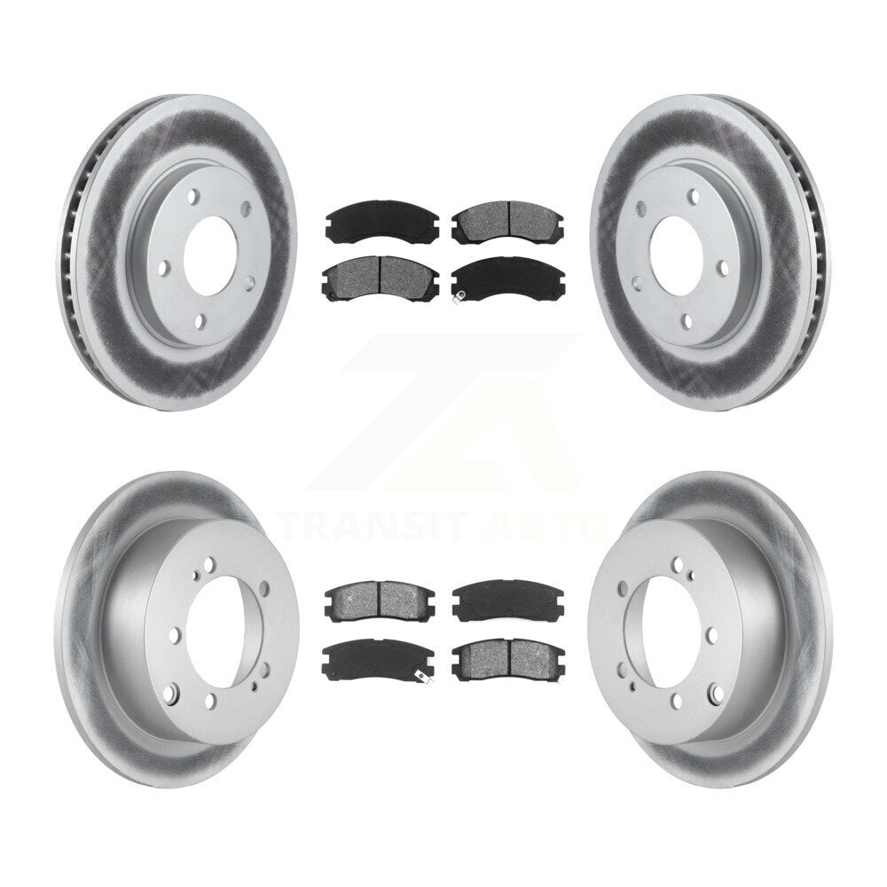 [Avant + Arrière] Kit de disque (revêtu) et plaquette (semi-métallique) de frein pour 2000 Mitsubishi Eclipse 3.0L KGS-100673
