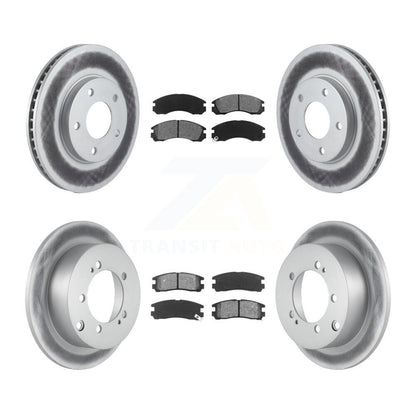 [Avant + Arrière] Kit de disque (revêtu) et plaquette (semi-métallique) de frein pour 2000 Mitsubishi Eclipse 3.0L KGS-100673