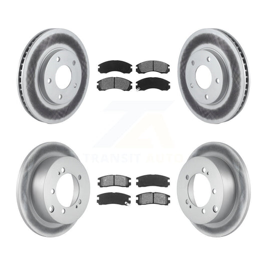[Avant + Arrière] Kit de disque (revêtu) et plaquette (semi-métallique) de frein pour 2000 Mitsubishi Eclipse 3.0L KGS-100673