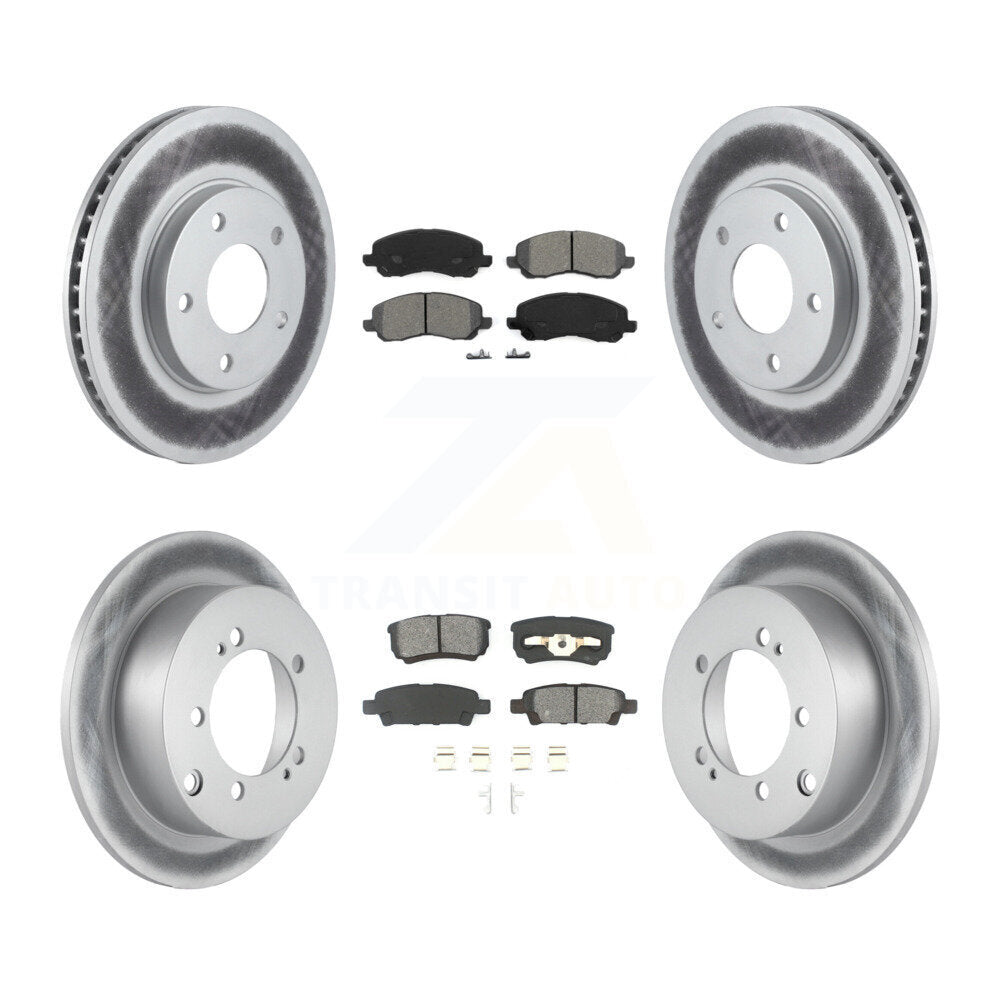 [Avant + Arrière] Kit de disque (revêtu) et plaquette (semi-métallique) de frein pour Mitsubishi Lancer KGS-100674
