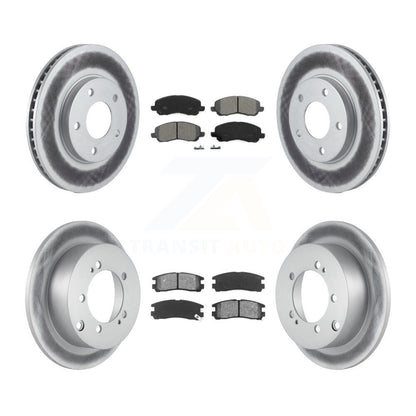 [Avant + Arrière] Kit de disque (revêtu) et plaquette (semi-métallique) de frein pour Chrysler Sebring Mitsubishi Dodge Stratus Eclipse Galant KGS-100675