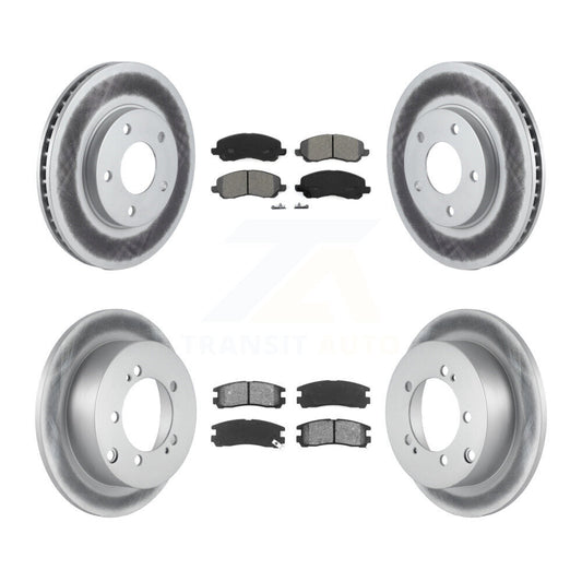 [Avant + Arrière] Kit de disque (revêtu) et plaquette (semi-métallique) de frein pour Chrysler Sebring Mitsubishi Dodge Stratus Eclipse Galant KGS-100675