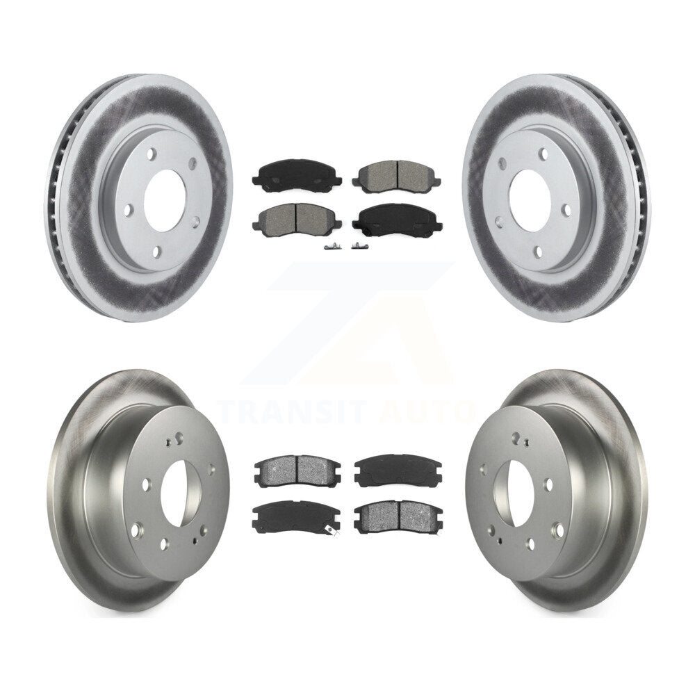 [Avant + Arrière] Kit de disque (revêtu) et plaquette (semi-métallique) de frein pour Mitsubishi Galant KGS-100676