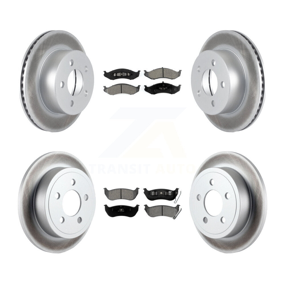 [Avant + Arrière] Kit de disque (revêtu) et plaquette (semi-métallique) de frein pour Jeep Wrangler TJ rear brakes KGS-100677