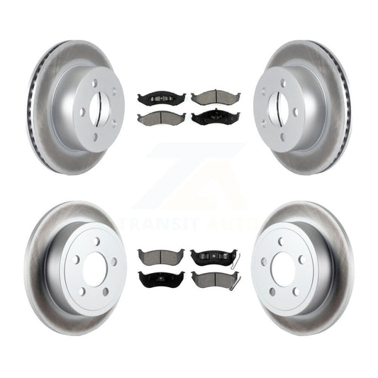 [Avant + Arrière] Kit de disque (revêtu) et plaquette (semi-métallique) de frein pour Jeep Wrangler TJ rear brakes KGS-100677