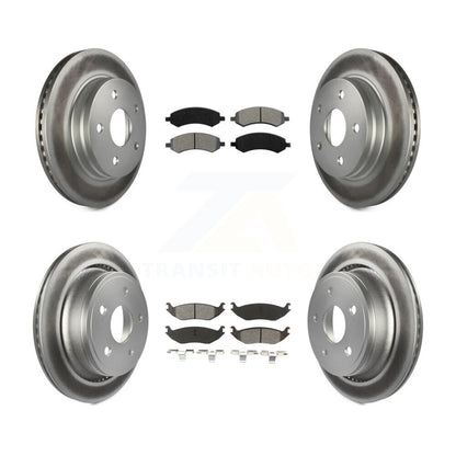 [Avant + Arrière] Kit de disque (revêtu) et plaquette (semi-métallique) de frein pour Ram 1500 Dodge Classic Durango Chrysler Aspen KGS-100684