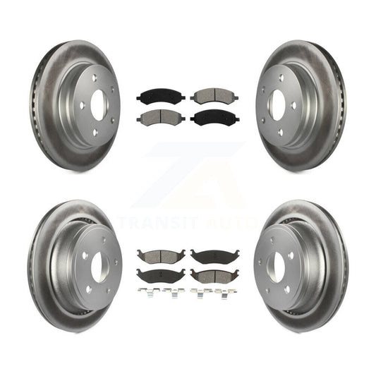 [Avant + Arrière] Kit de disque (revêtu) et plaquette (semi-métallique) de frein pour Ram 1500 Dodge Classic Durango Chrysler Aspen KGS-100684
