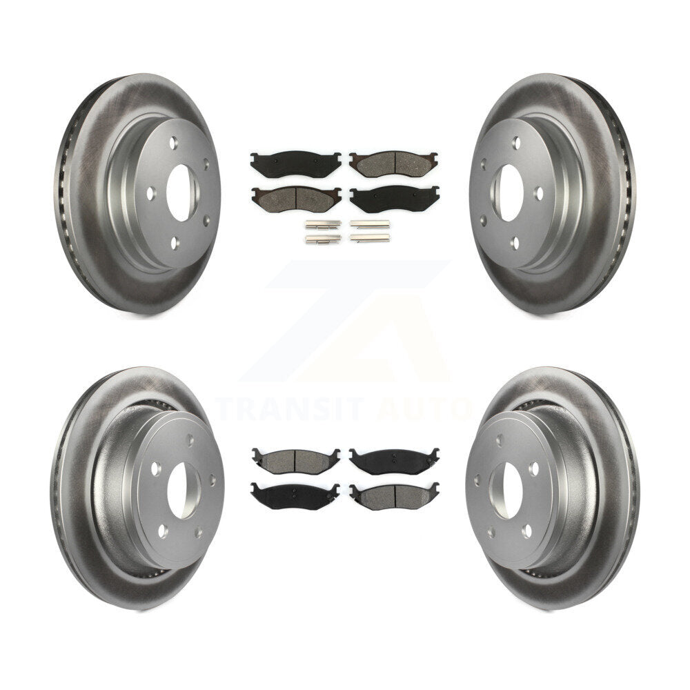 [Avant + Arrière] Kit de disque (revêtu) et plaquette (semi-métallique) de frein pour Dodge Ram 1500 KGS-100685