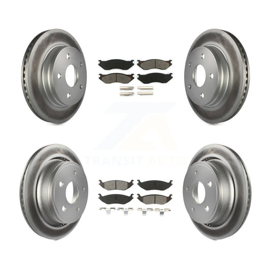 [Avant + Arrière] Kit de disque (revêtu) et plaquette (semi-métallique) de frein pour Dodge Durango Ram 1500 KGS-100686