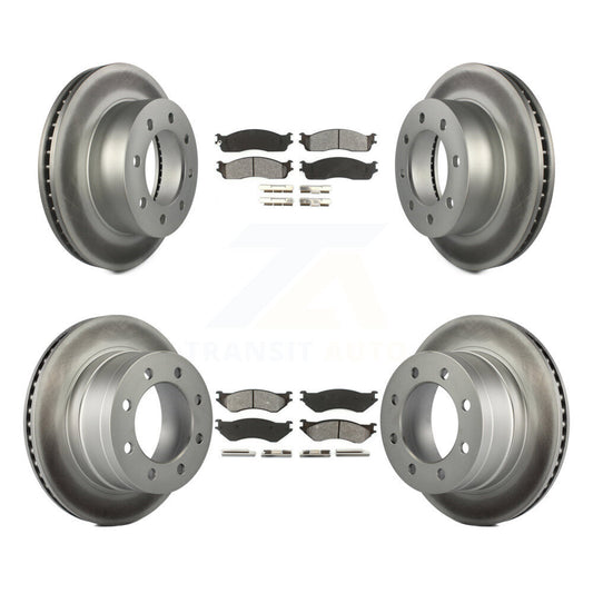 [Avant + Arrière] Kit de disque (revêtu) et plaquette (semi-métallique) de frein pour Dodge Ram 2500 1500 3500 KGS-100687