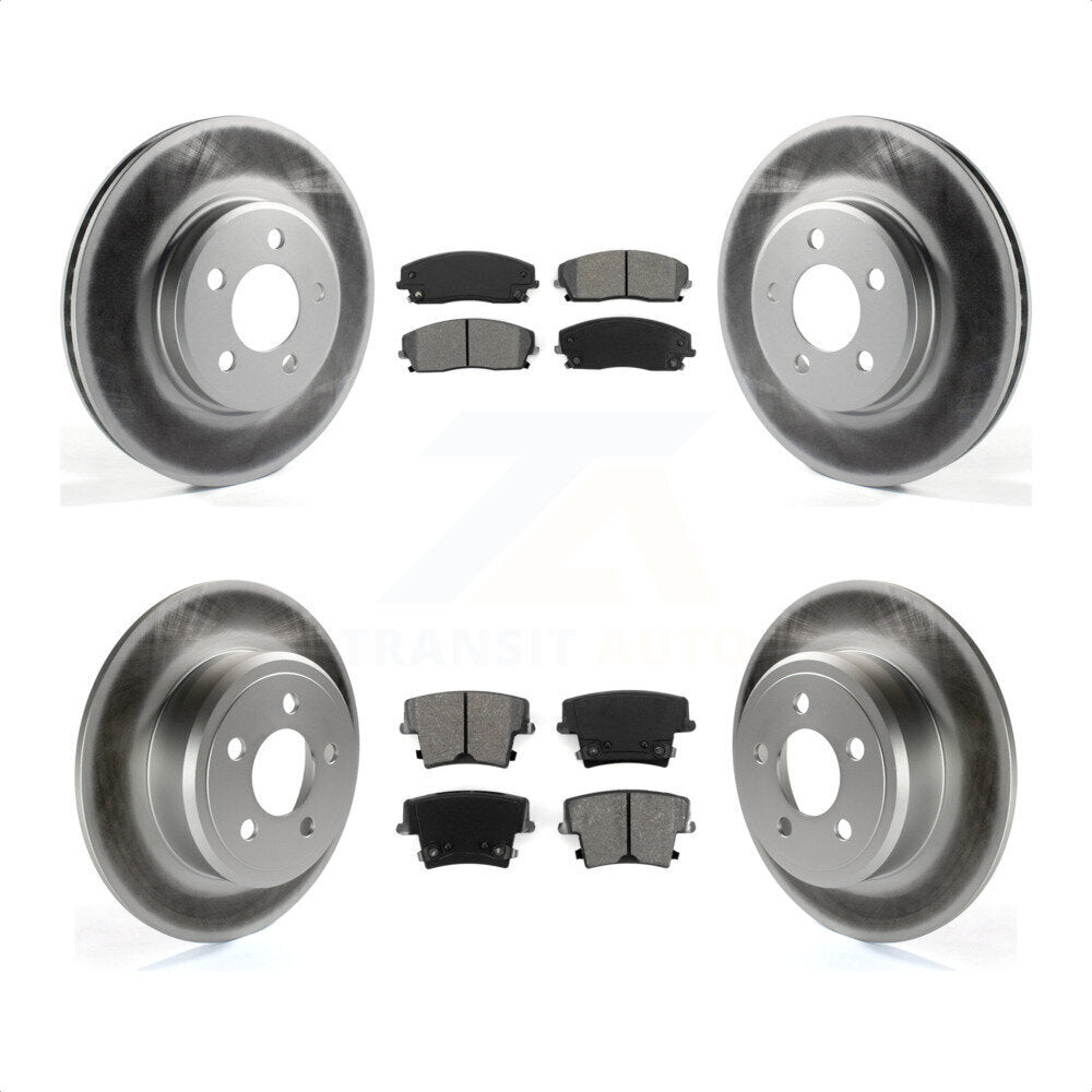 [Avant + Arrière] Kit de disque (revêtu) et plaquette (semi-métallique) de frein pour Dodge Charger Chrysler 300 Challenger Magnum KGS-100690 par Transit Auto
