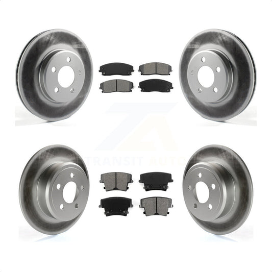 [Avant + Arrière] Kit de disque (revêtu) et plaquette (semi-métallique) de frein pour Dodge Charger Chrysler 300 Challenger Magnum KGS-100690 par Transit Auto