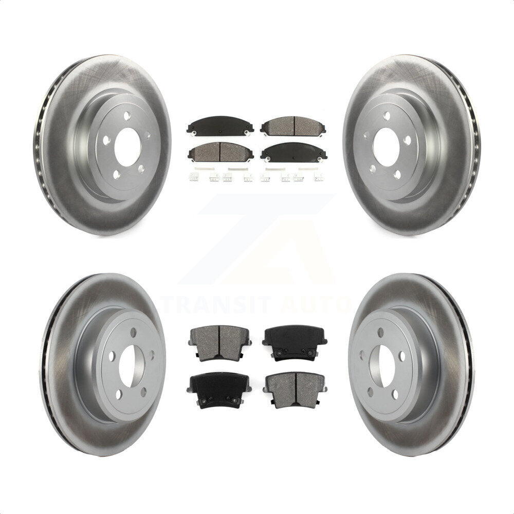 [Avant + Arrière] Kit de disque (revêtu) et plaquette (semi-métallique) de frein pour Dodge Charger Chrysler 300 Challenger Magnum KGS-100693 par Transit Auto