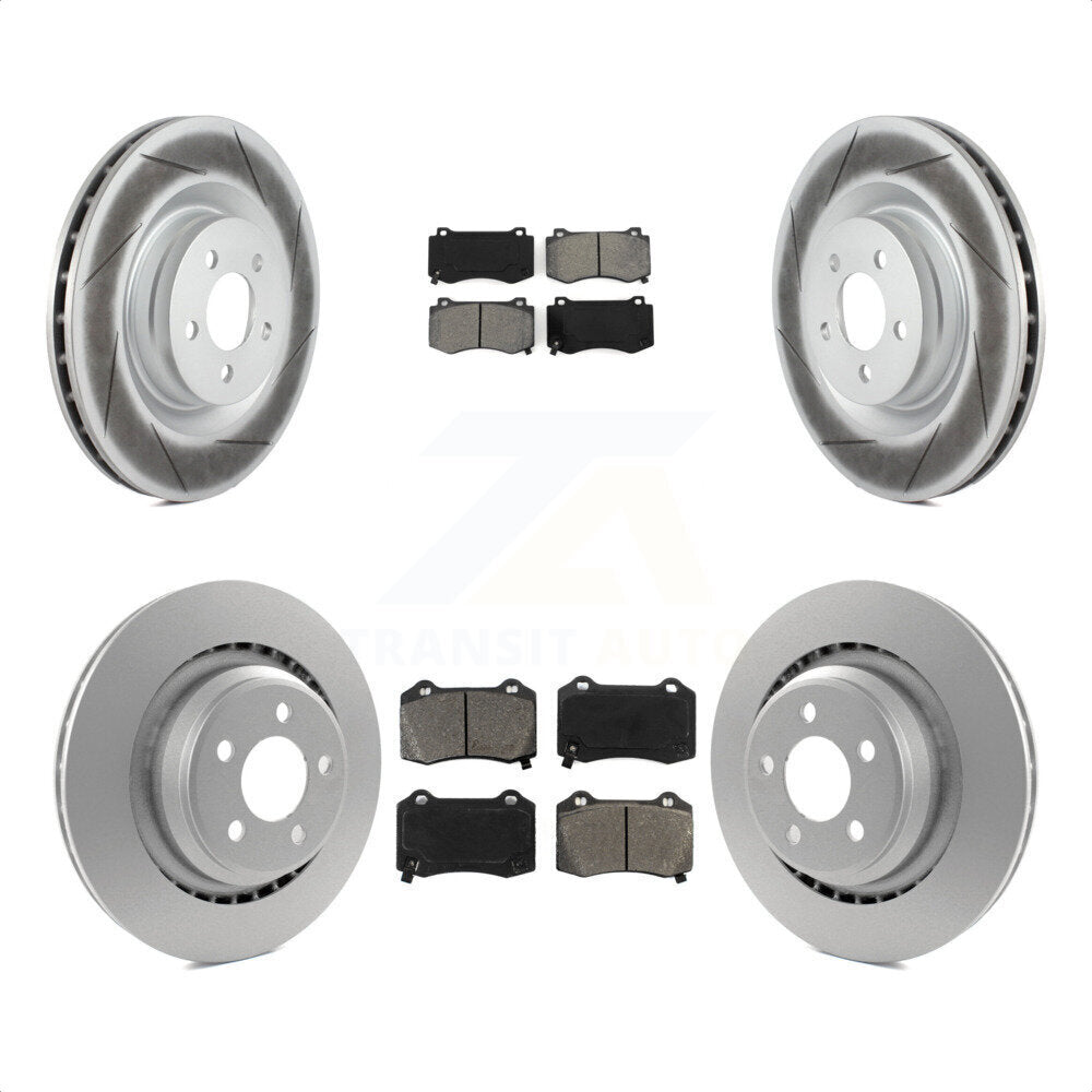 [Avant + Arrière] Kit de disque (revêtu) et plaquette (semi-métallique) de frein pour Dodge Charger Chrysler 300 Challenger Magnum KGS-100696 par Transit Auto