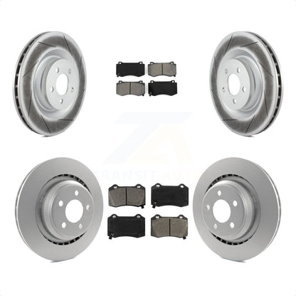 [Avant + Arrière] Kit de disque (revêtu) et plaquette (semi-métallique) de frein pour Dodge Charger Chrysler 300 Challenger Magnum KGS-100696 par Transit Auto