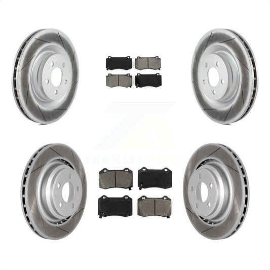 [Avant + Arrière] Kit de disque (revêtu) et plaquette (semi-métallique) de frein pour Dodge Charger Chrysler 300 Challenger Magnum KGS-100698 par Transit Auto