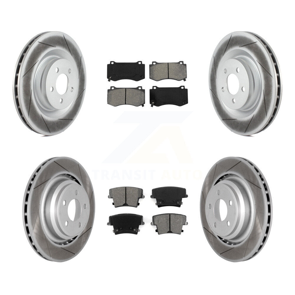[Avant + Arrière] Kit de disque (revêtu) et plaquette (semi-métallique) de frein pour 2015 Dodge Charger R T Scat Pack avec 6.4L KGS-100699