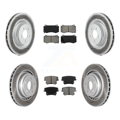 [Avant + Arrière] Kit de disque (revêtu) et plaquette (semi-métallique) de frein pour 2015 Dodge Charger R T Scat Pack avec 6.4L KGS-100699