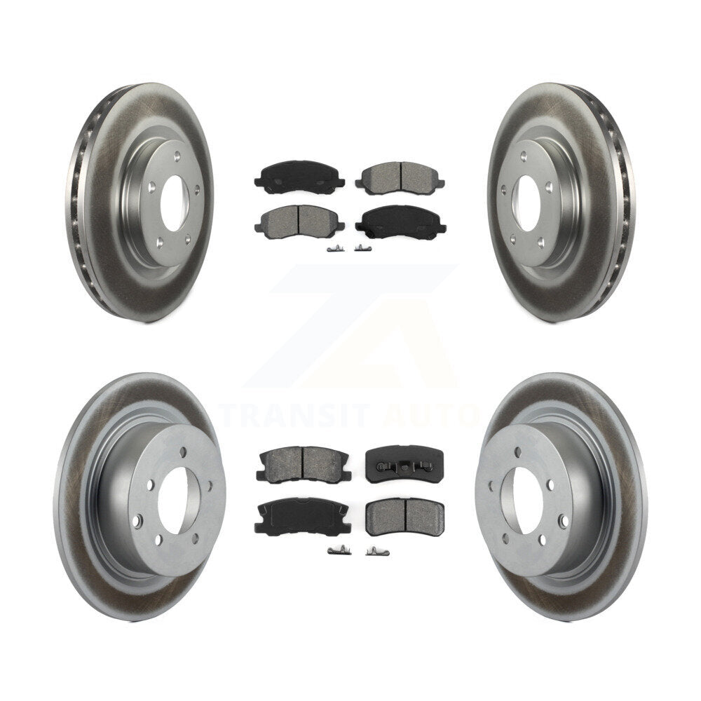 [Avant + Arrière] Kit de disque (revêtu) et plaquette (semi-métallique) de frein pour Jeep Patriot Compass Chrysler Dodge Avenger Sebring Mitsubishi Lancer 200 Outlander Sport RVR KGS-100703
