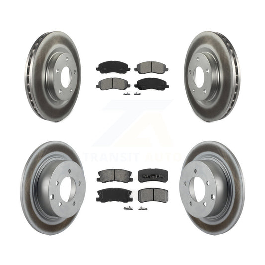 [Avant + Arrière] Kit de disque (revêtu) et plaquette (semi-métallique) de frein pour Jeep Patriot Compass Chrysler Dodge Avenger Sebring Mitsubishi Lancer 200 Outlander Sport RVR KGS-100703