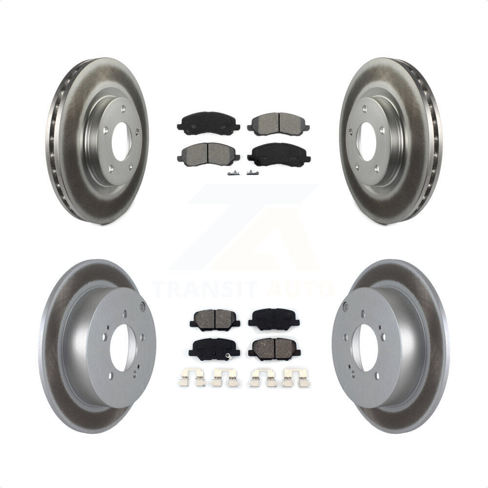 [Avant + Arrière] Kit de disque (revêtu) et plaquette (semi-métallique) de frein pour 2013 Mitsubishi Outlander 3.0L KGS-100704 par Transit Auto