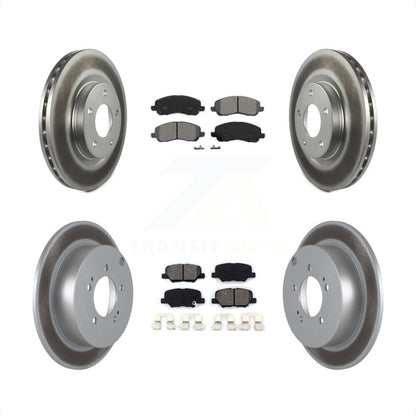 [Avant + Arrière] Kit de disque (revêtu) et plaquette (semi-métallique) de frein pour 2013 Mitsubishi Outlander 3.0L KGS-100704 par Transit Auto