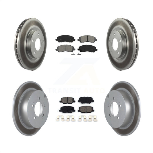 [Avant + Arrière] Kit de disque (revêtu) et plaquette (semi-métallique) de frein pour 2013 Mitsubishi Outlander 3.0L KGS-100704 par Transit Auto
