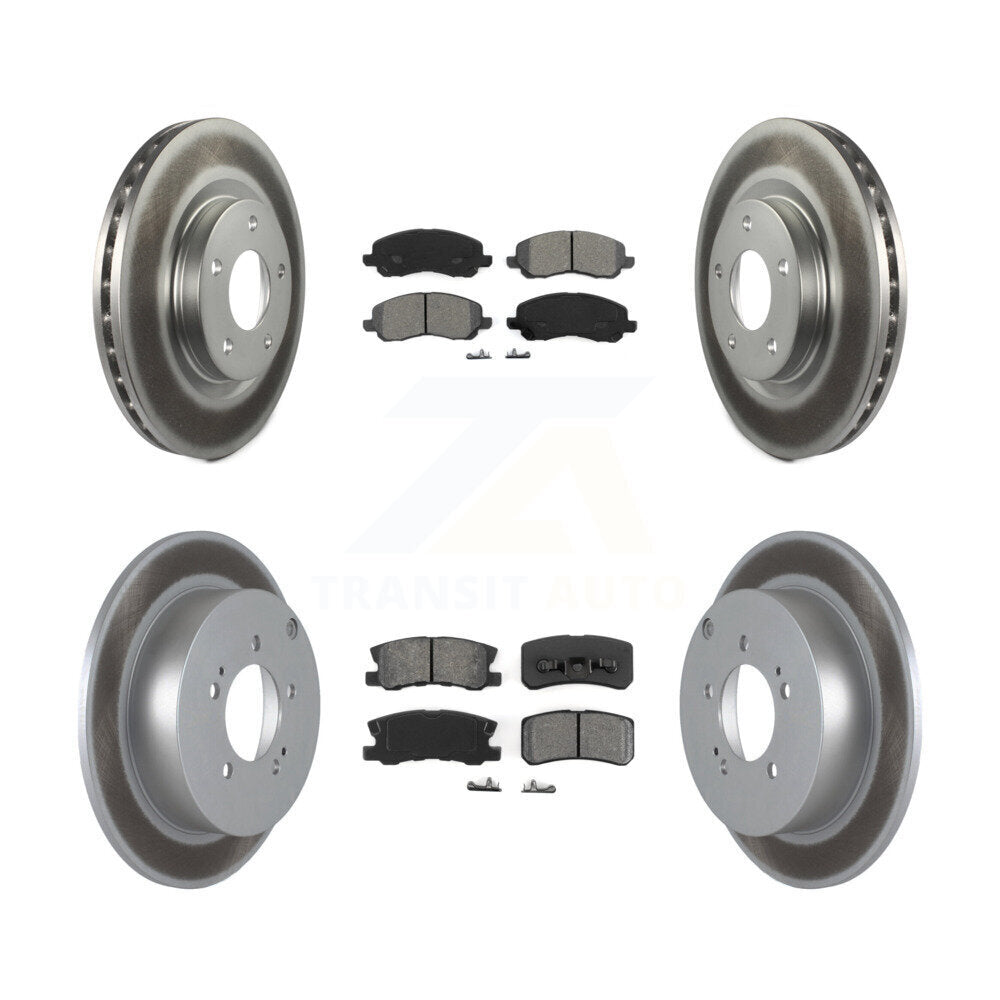 [Avant + Arrière] Kit de disque (revêtu) et plaquette (semi-métallique) de frein pour Mitsubishi Outlander KGS-100705