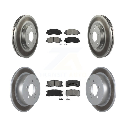 [Avant + Arrière] Kit de disque (revêtu) et plaquette (semi-métallique) de frein pour Mitsubishi Outlander KGS-100705