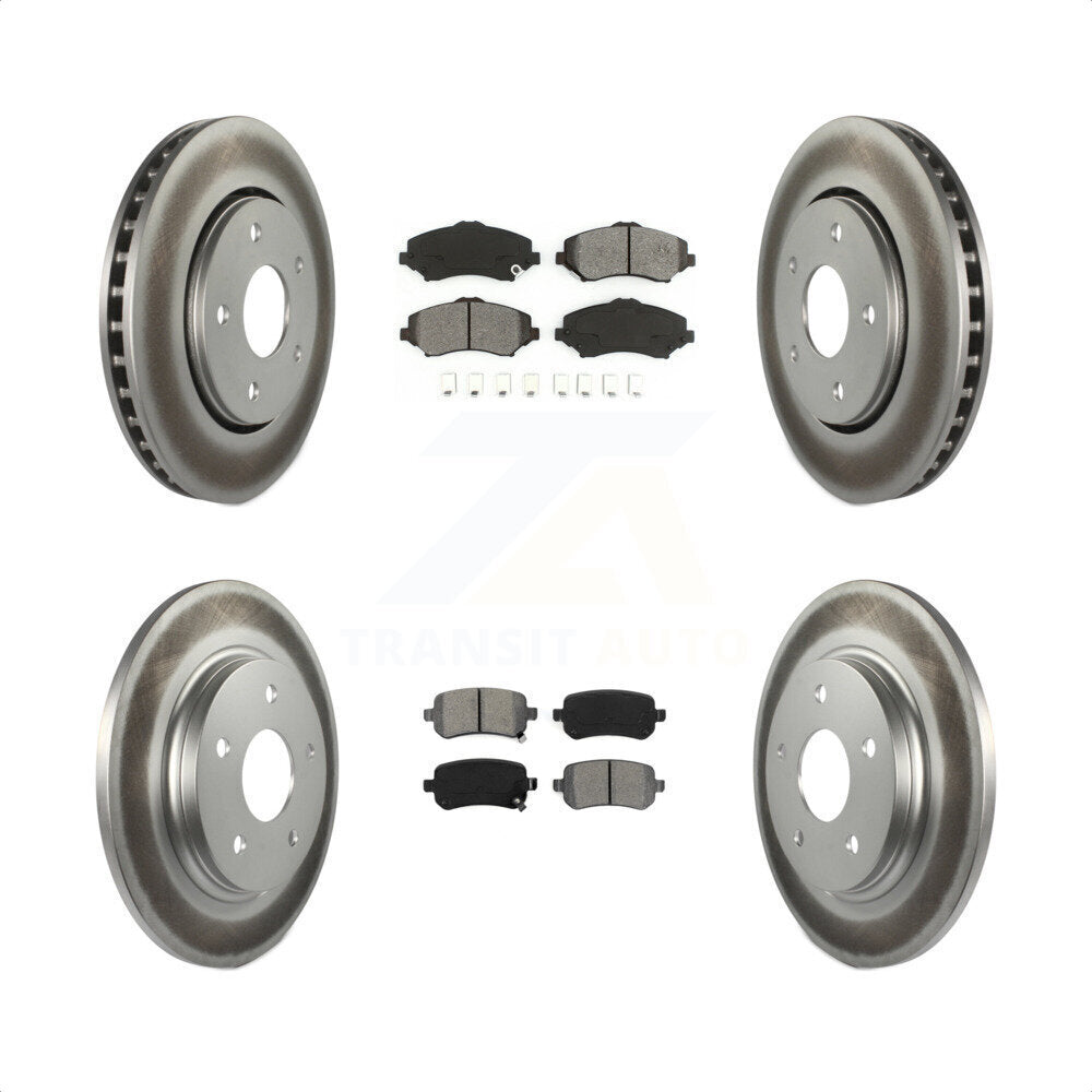 [Avant + Arrière] Kit de disque (revêtu) et plaquette (semi-métallique) de frein pour Dodge Grand Caravan Chrysler Town & Country Journey Volkswagen Routan Ram C/V KGS-100710 par Transit Auto