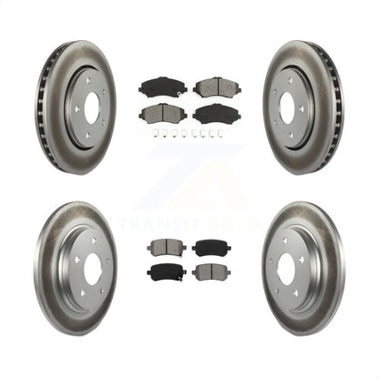 [Avant + Arrière] Kit de disque (revêtu) et plaquette (semi-métallique) de frein pour Dodge Grand Caravan Chrysler Town & Country Journey Volkswagen Routan Ram C/V KGS-100710 par Transit Auto