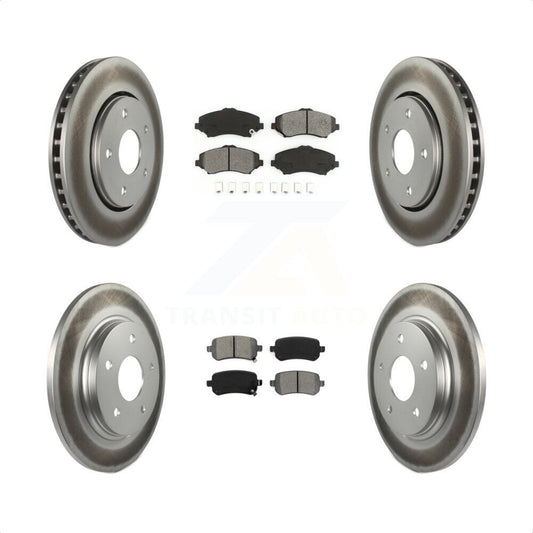 [Avant + Arrière] Kit de disque (revêtu) et plaquette (semi-métallique) de frein pour Dodge Grand Caravan Chrysler Town & Country Journey Volkswagen Routan Ram C/V KGS-100710 par Transit Auto