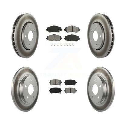 [Avant + Arrière] Kit de disque (revêtu) et plaquette (semi-métallique) de frein pour Dodge Grand Caravan Chrysler Town & Country Journey Volkswagen Routan Ram C/V KGS-100710