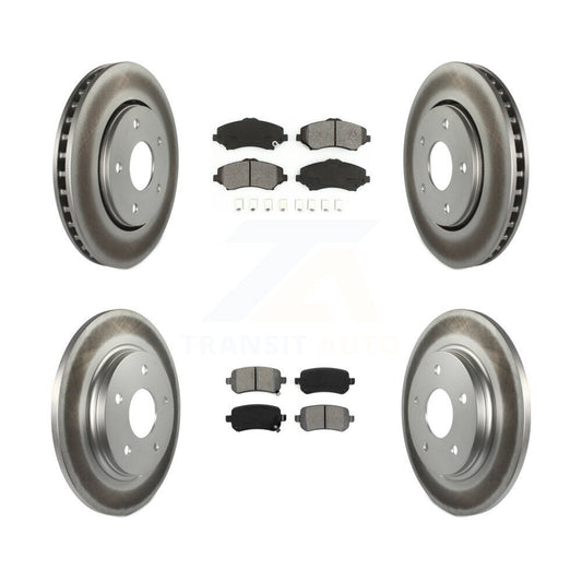 [Avant + Arrière] Kit de disque (revêtu) et plaquette (semi-métallique) de frein pour Dodge Grand Caravan Chrysler Town & Country Journey Volkswagen Routan Ram C/V KGS-100710