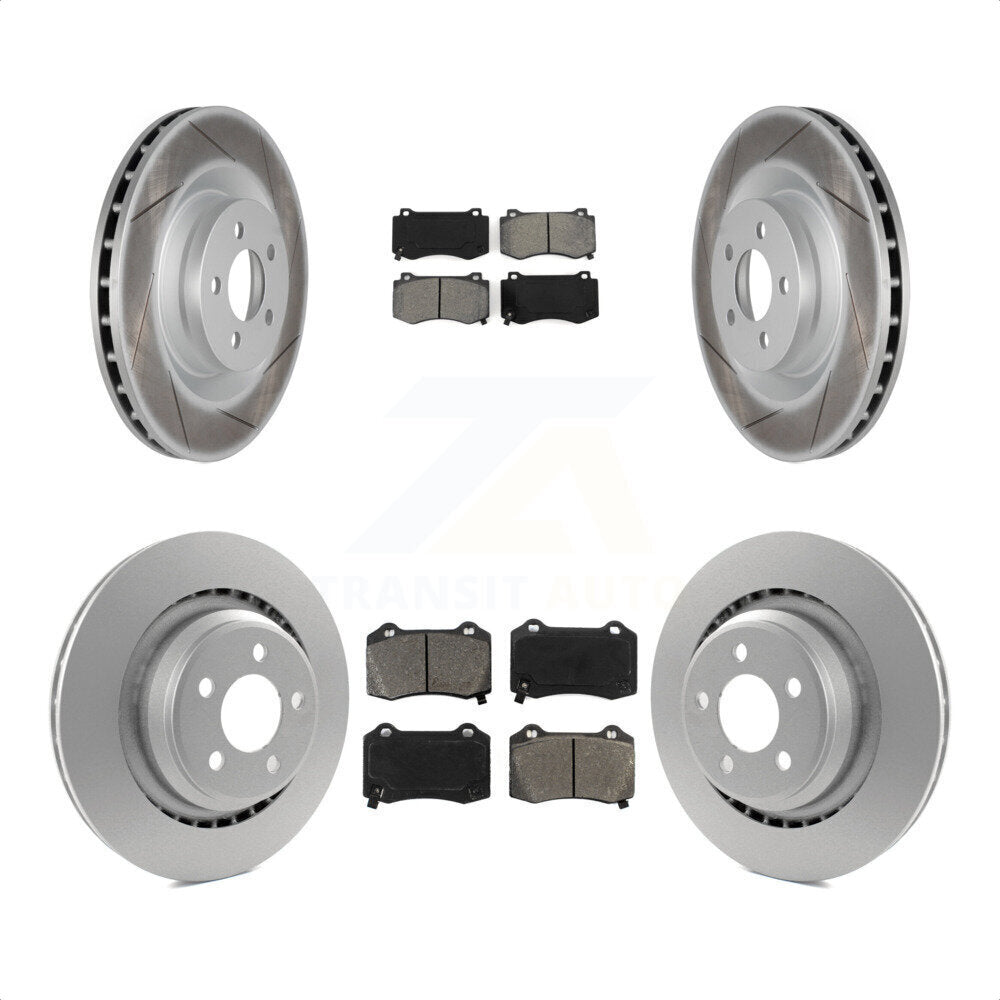 [Avant + Arrière] Kit de disque (revêtu) et plaquette (semi-métallique) de frein pour Dodge Charger Chrysler 300 Challenger Magnum KGS-100711 par Transit Auto