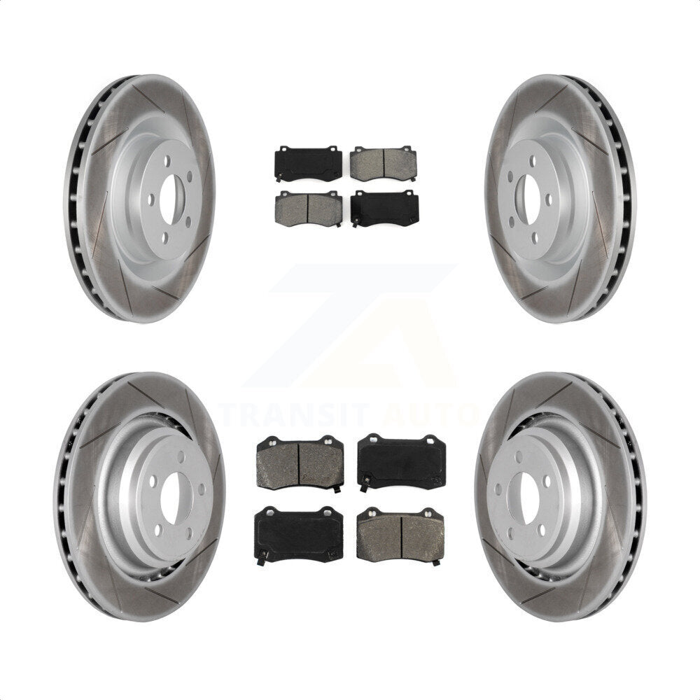 [Avant + Arrière] Kit de disque (revêtu) et plaquette (semi-métallique) de frein pour Dodge Charger Chrysler 300 Challenger Magnum KGS-100713 par Transit Auto