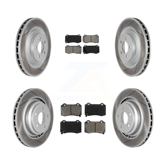 [Avant + Arrière] Kit de disque (revêtu) et plaquette (semi-métallique) de frein pour Dodge Charger Chrysler 300 Challenger Magnum KGS-100713 par Transit Auto