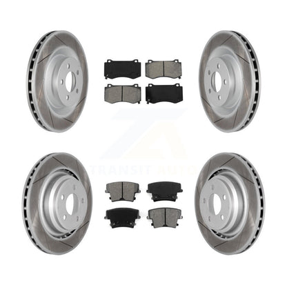 [Avant + Arrière] Kit de disque (revêtu) et plaquette (semi-métallique) de frein pour 2015 Dodge Charger R T Scat Pack avec 6.4L KGS-100714